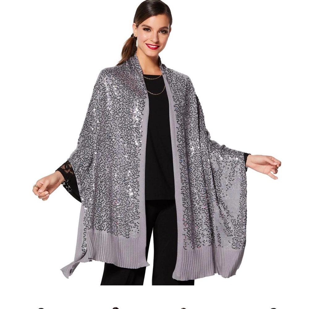 BUNDLE of Two (2) NWT Iman Global Chic Luxe Knit wraps/scarves